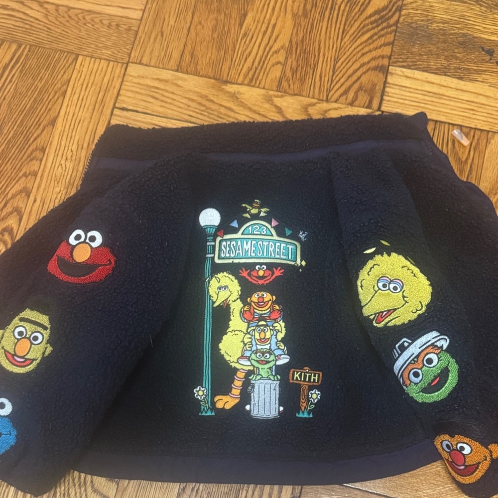 Kith navy Fleece Jacket with Sesame Street Characters